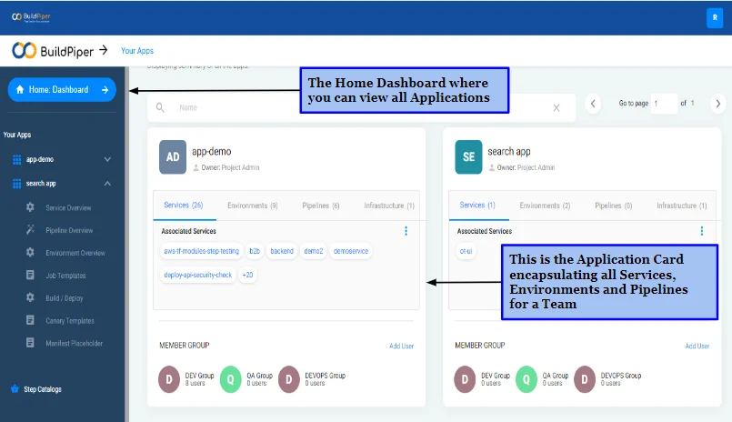 BuildPiper Application onboarding screen