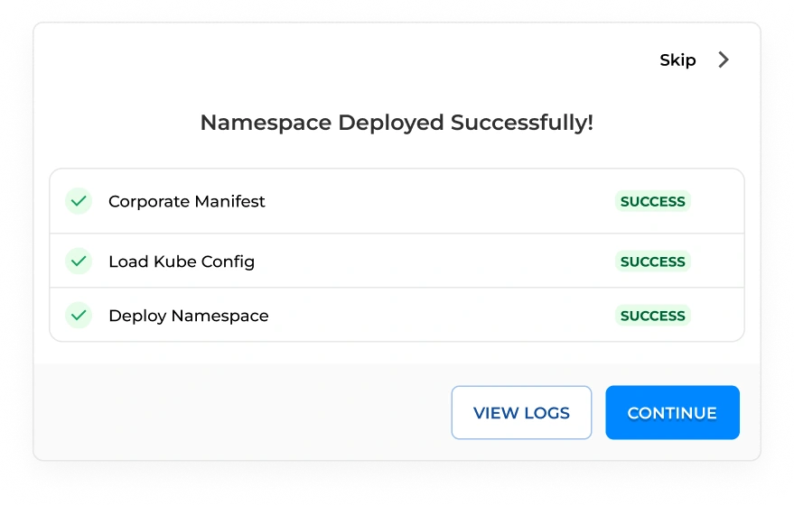 Namespace Management – BuildPiper Developers Hub