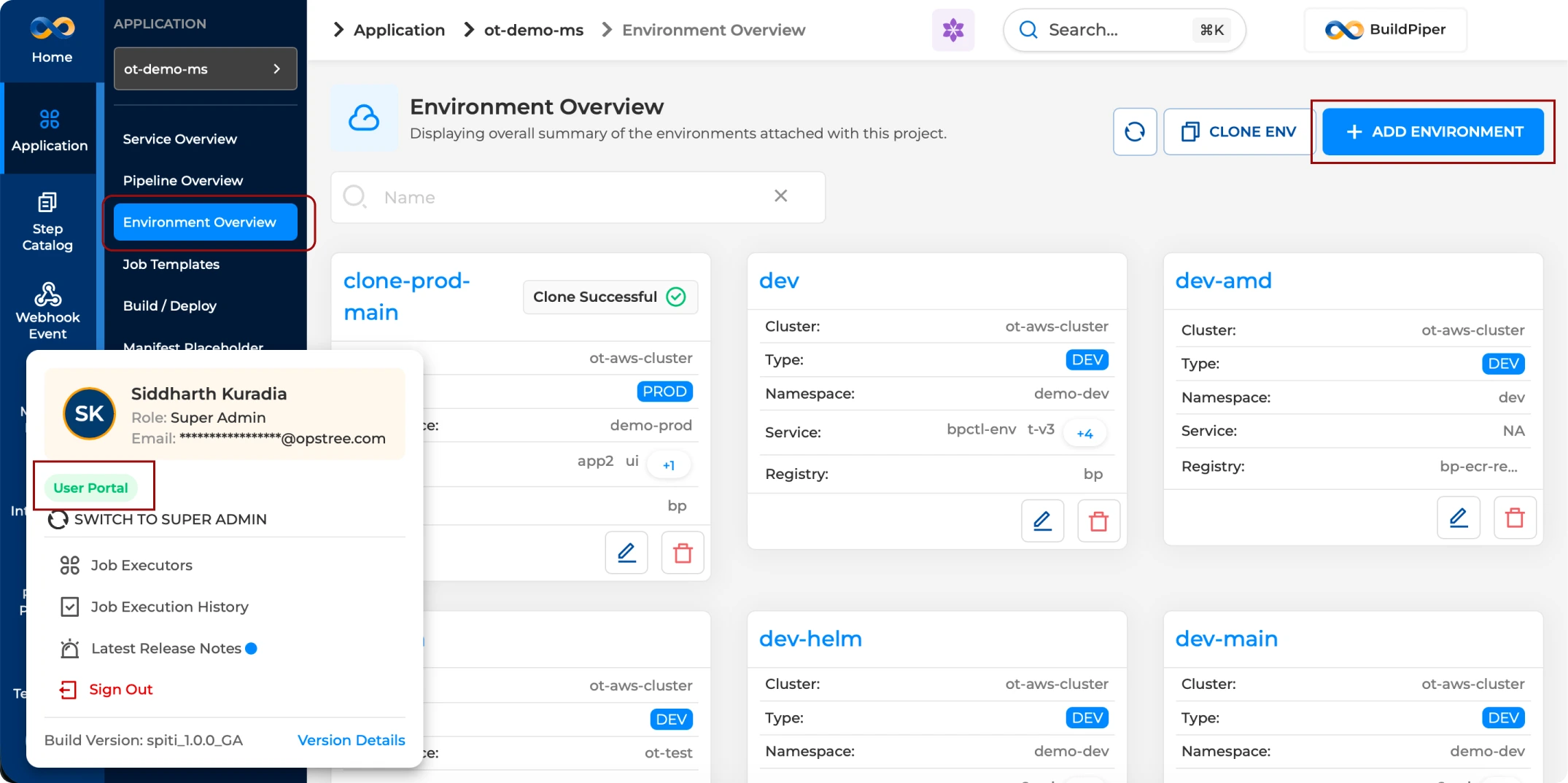 BP Snapshot: Onboarding a new environment onto an application in BP