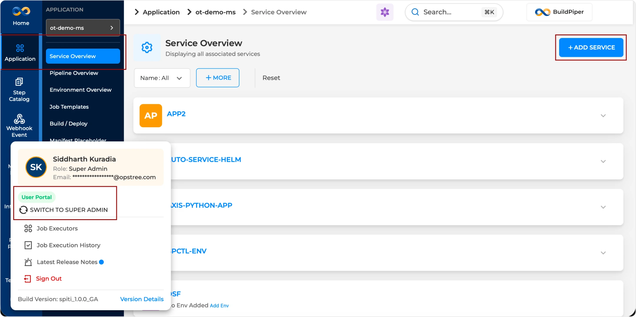 BP Snapshot: Onboarding a new service onto an application in BP