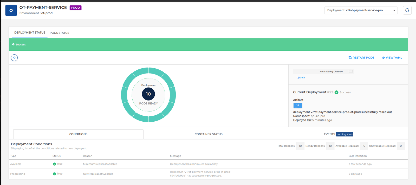 BP Snapshot: Baseline pipeline execution